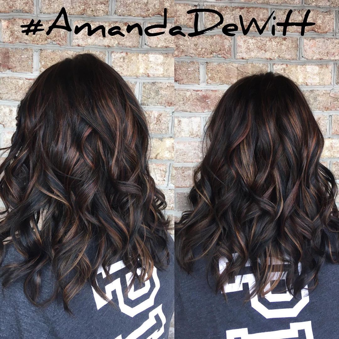 Brown hair with lowlights - bitter chocolate