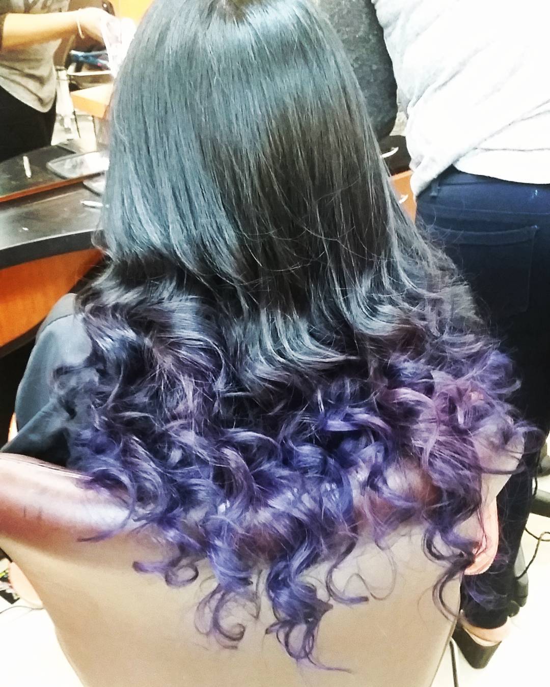 Highlighting the ends of the hair