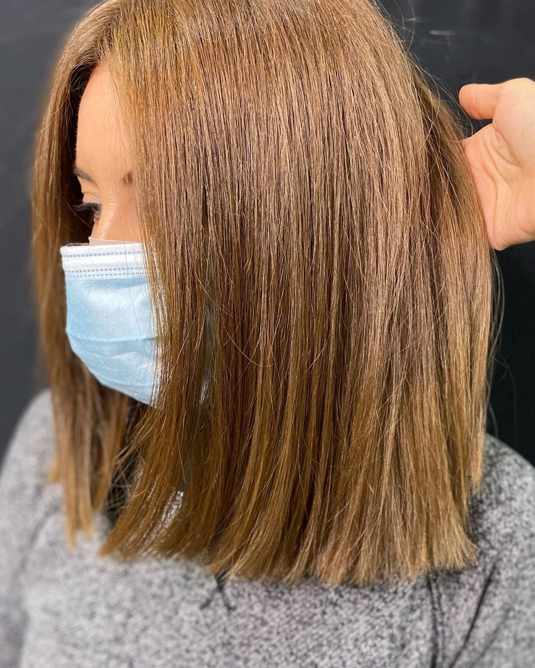 Fashionable honey auburn bob