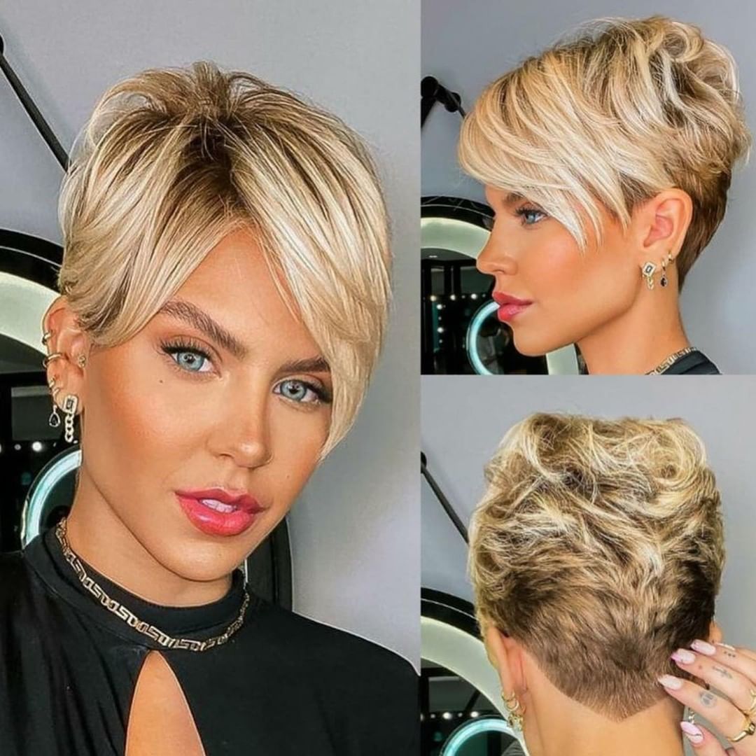 Honey Blonde on short hair