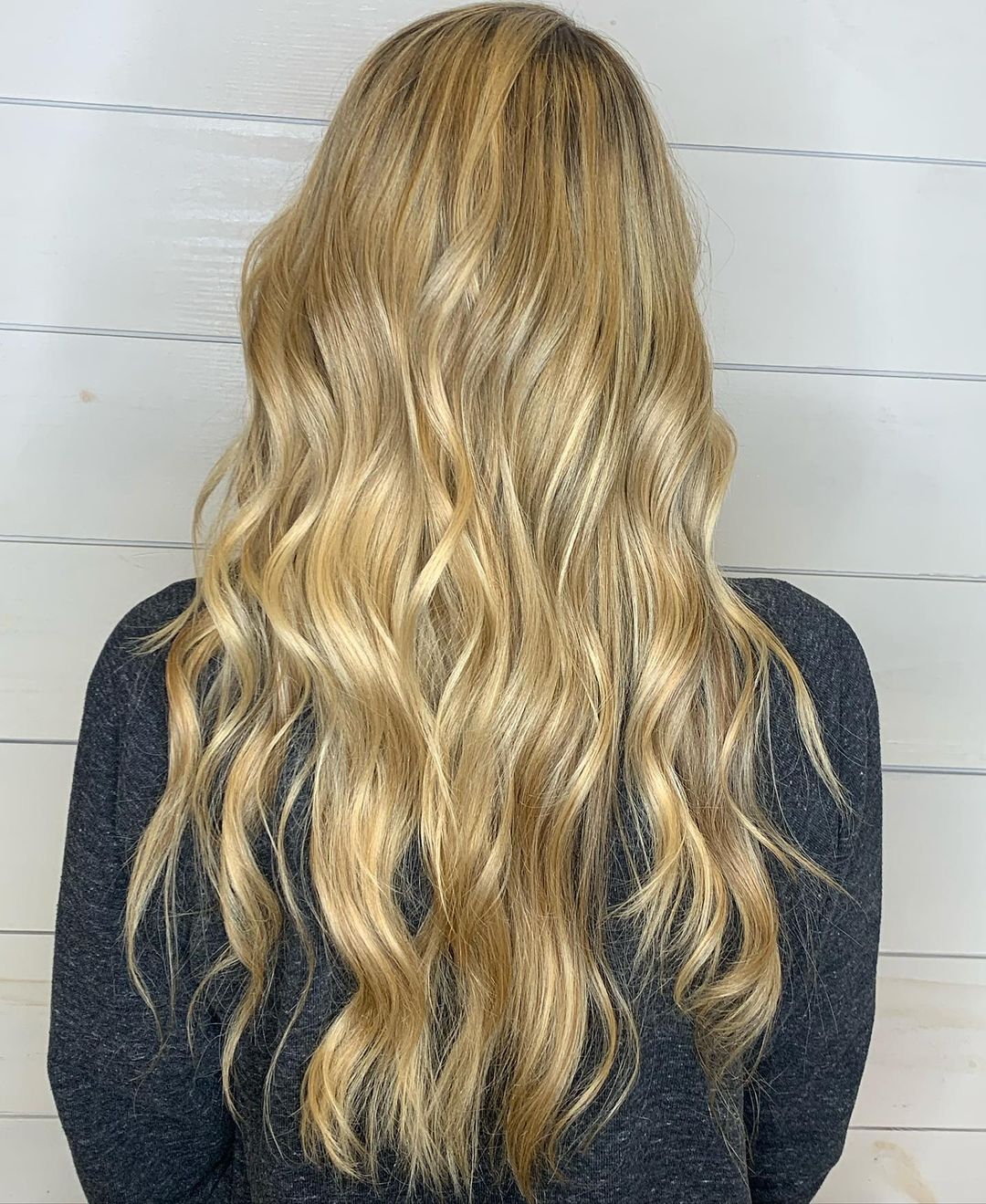 Honey blonde with pearly highlights
