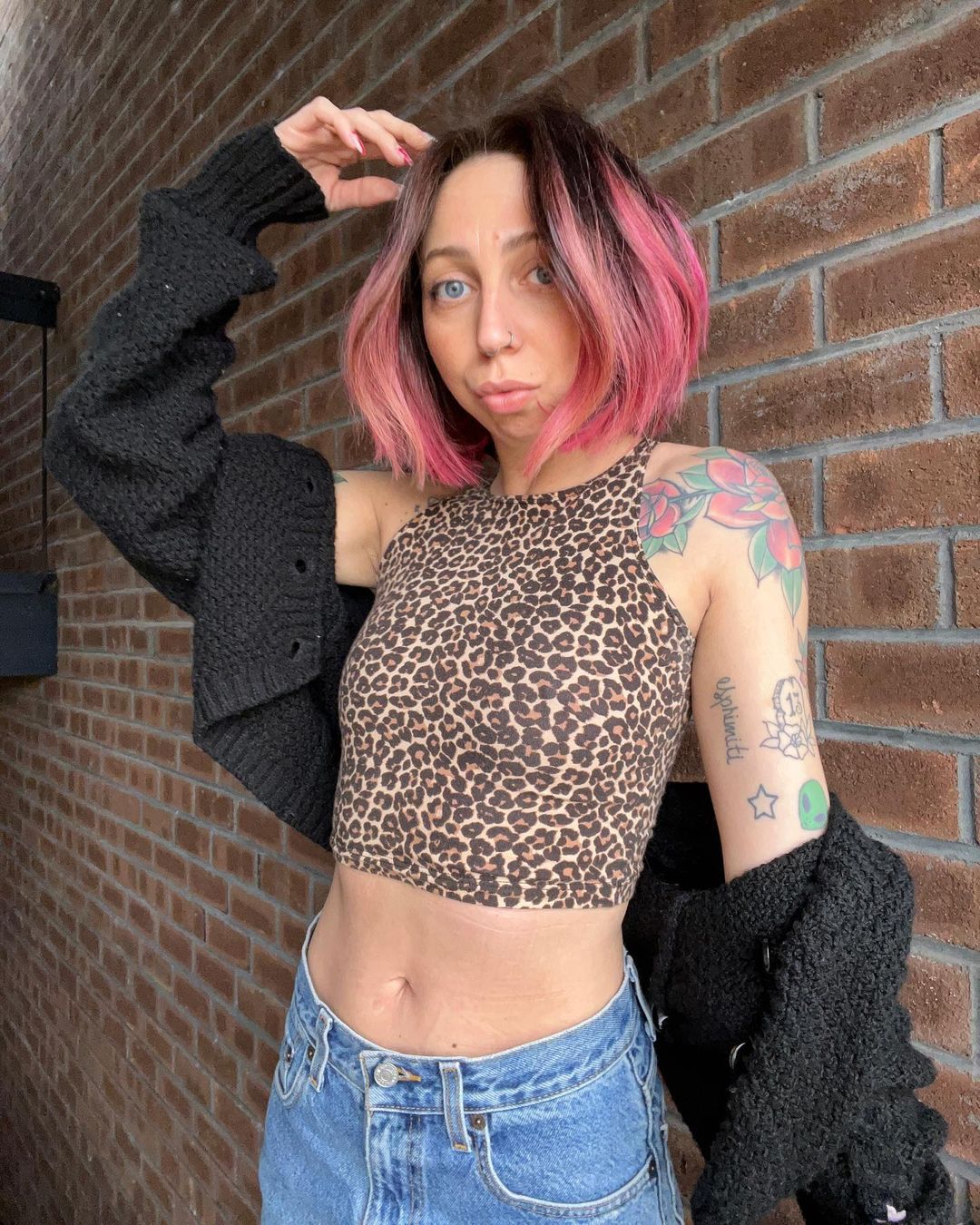 Faded Pink Hair for a bob with black roots