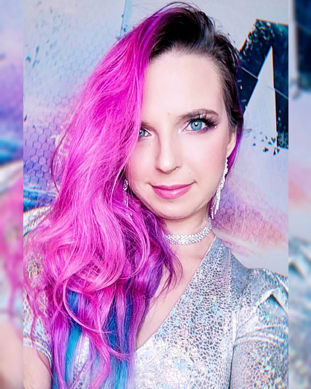 Blue tips + pink base