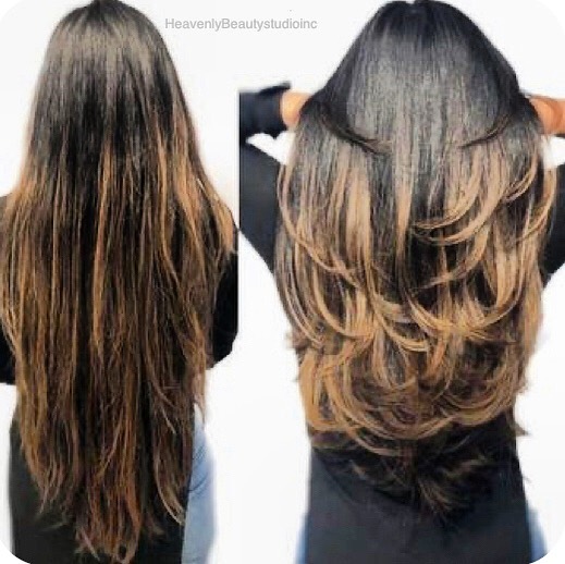 Brown highlight on tips