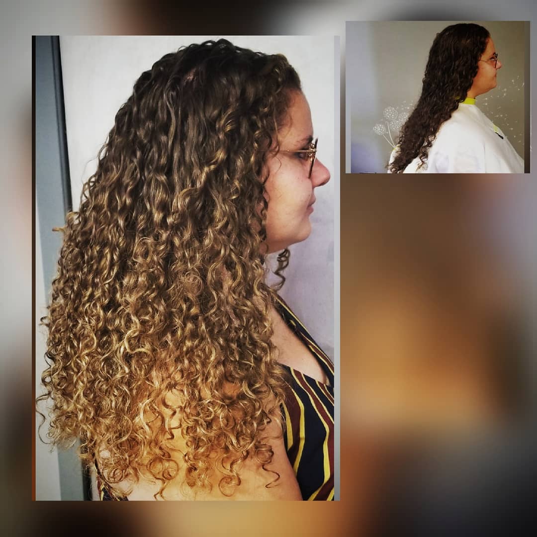 Ombré on medium curly hair